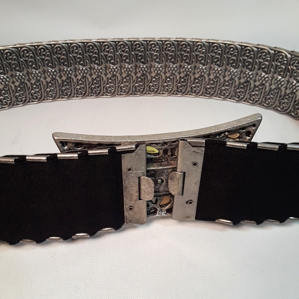 Geometric Bejeweled Armor Link Statement Belt - image 5